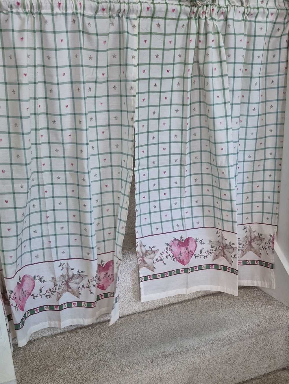 Two Hearts And Stars Curtain Panels 56x37